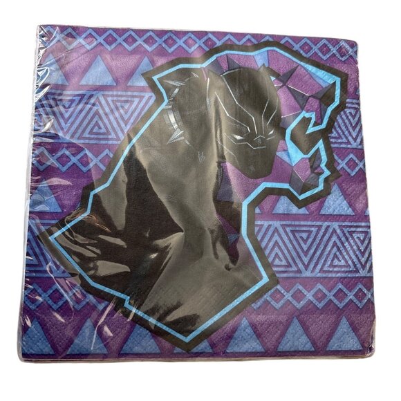 Marvel Avengers Black Panther Party Supplies Set, Dinner Dessert Plates, Napkins - Picture 5 of 7